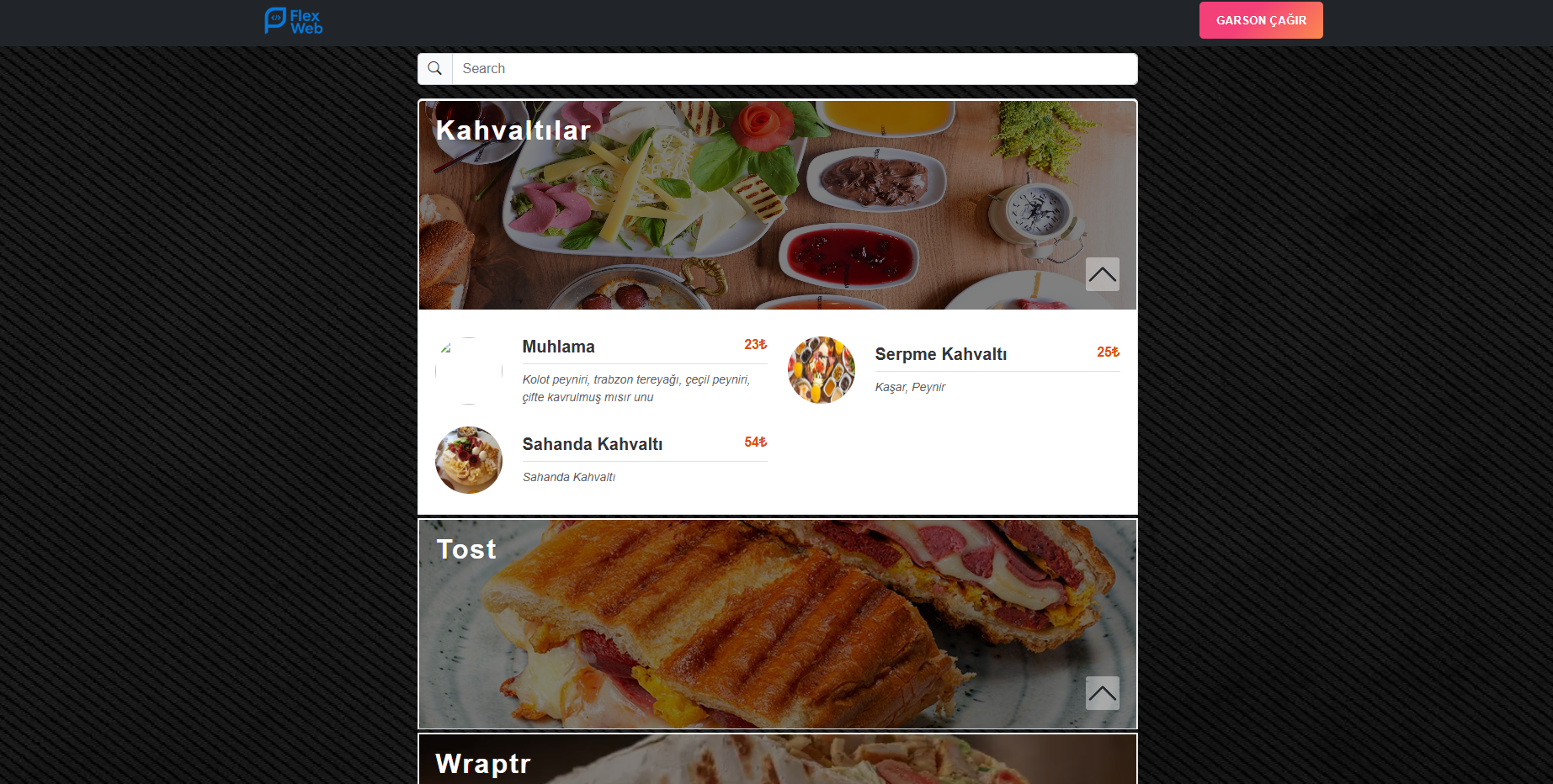 QR Menü Teması V8